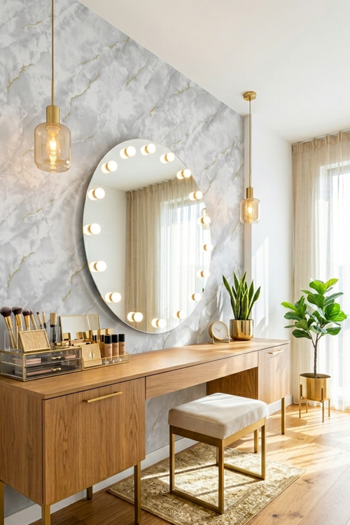 Arabescato Oro — High Gloss Stenski Panel 260x122cm